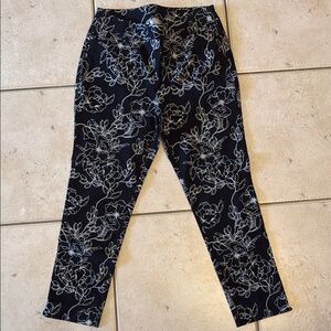 Chico's Black and White Floral Leggings